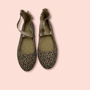 Girl Leopard Ballerina Flats Size 12